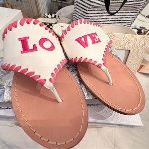 Jack Rogers Stylish Pink and White Sandals